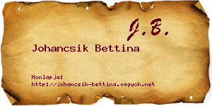 Johancsik Bettina névjegykártya